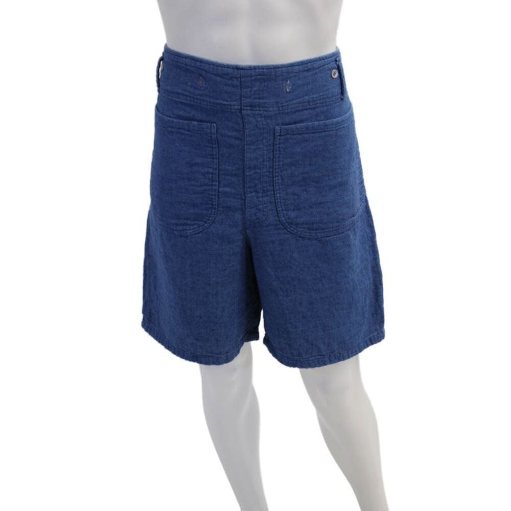 Atelier Delphine Mens Knit Casual Shorts Blue Cotton Size Small